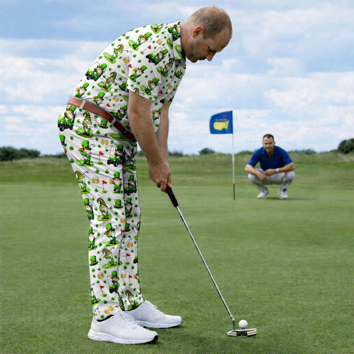 Crazy St. Patrick’s Day Pattern Golf Set, Leprechaun Golf Set For Men, Funny Golf Gift For Golfer