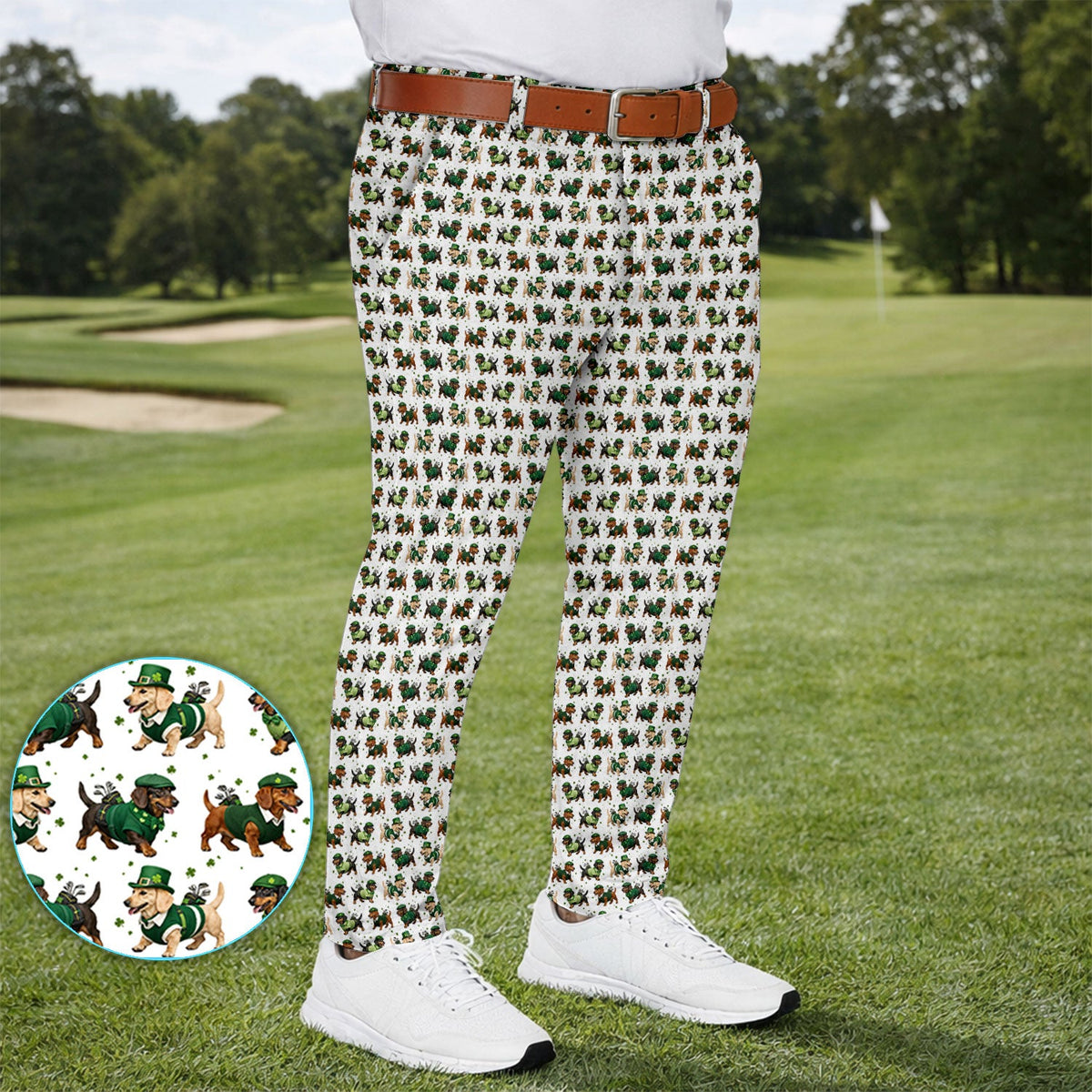 Dog St. Patrick’s Day Pattern Golf Set, Dachshund Golf Set For Men, Funny Golf Gift For Golfer