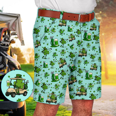 St. Patrick’s Day Pattern Golf Set, Funny Irish Golf Cart Set, Lucky Shamrock Golf Set For Men