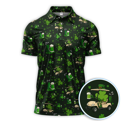 St. Patrick’s Day Pattern Golf Set, Funny Irish Golf Cart Set, Lucky Shamrock Golf Set For Men
