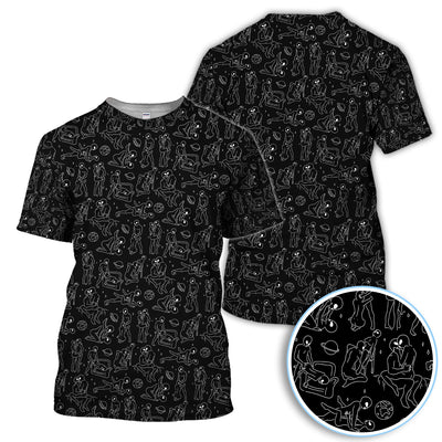 Minimalist Line Art Human Pattern Golf Polos, Funny Golf Shirt For Men, Crazy Golf Gift For Golfer