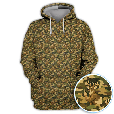 Deer Camo Pattern Golf Shirt, Crazy Golf Polos For Men, Golf Gift For Hunter
