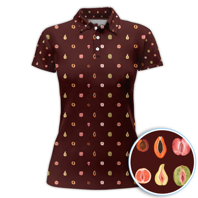 Fruits Abstract Pattern Golf Shirt, Crazy Golf Polos For Golfer, Golf Gift For Men