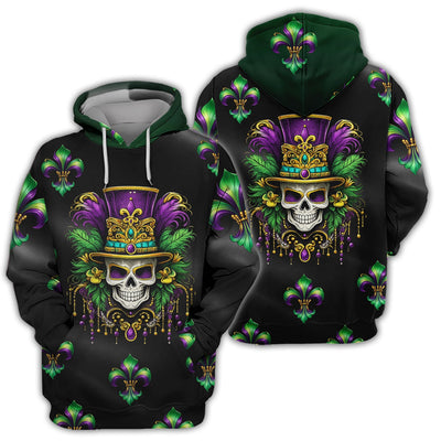 Mardi Gras Mask Skull Pattern Golf Shirt, Carnival Golf Polos For Men, Golf Gift For Golfer