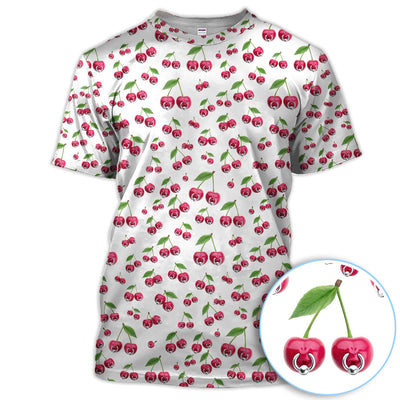 Cherry Pattern Golf Shirt, Crazy Golf Polos For Men, Funny Golf Gift For Hunter
