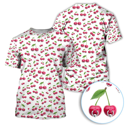 Cherry Pattern Golf Shirt, Crazy Golf Polos For Men, Funny Golf Gift For Hunter