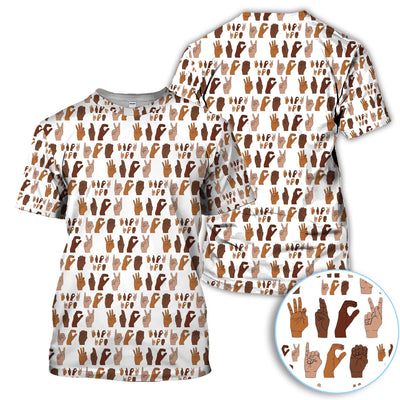 ICE Hand Sign Language Pattern Golf Shirt, Activism Golf Polos For Golfer, Golf Gift For Men