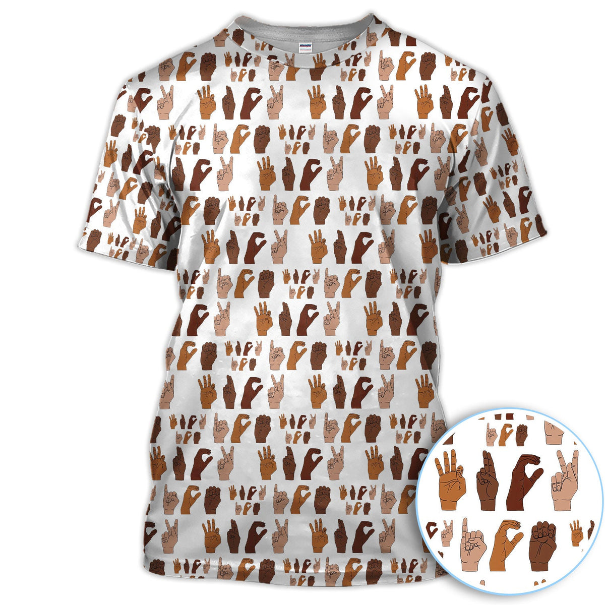 ICE Hand Sign Language Pattern Golf Shirt, Activism Golf Polos For Golfer, Golf Gift For Men