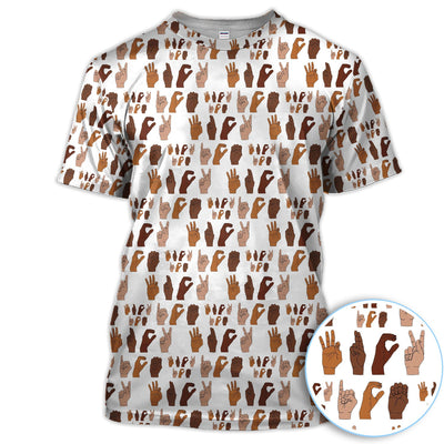 ICE Hand Sign Language Pattern Golf Shirt, Activism Golf Polos For Golfer, Golf Gift For Men