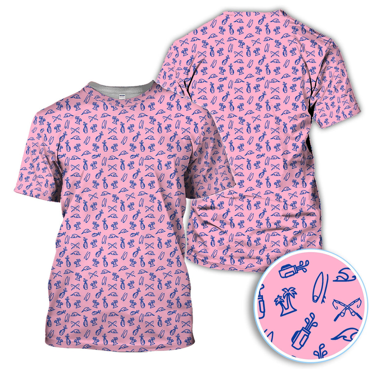 The Coastal Ringer Performance Golf Polos For Golfer, Crazy Pattern Golf Shirt, Golf Gift For Men
