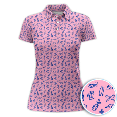 The Coastal Ringer Performance Golf Polos For Golfer, Crazy Pattern Golf Shirt, Golf Gift For Men