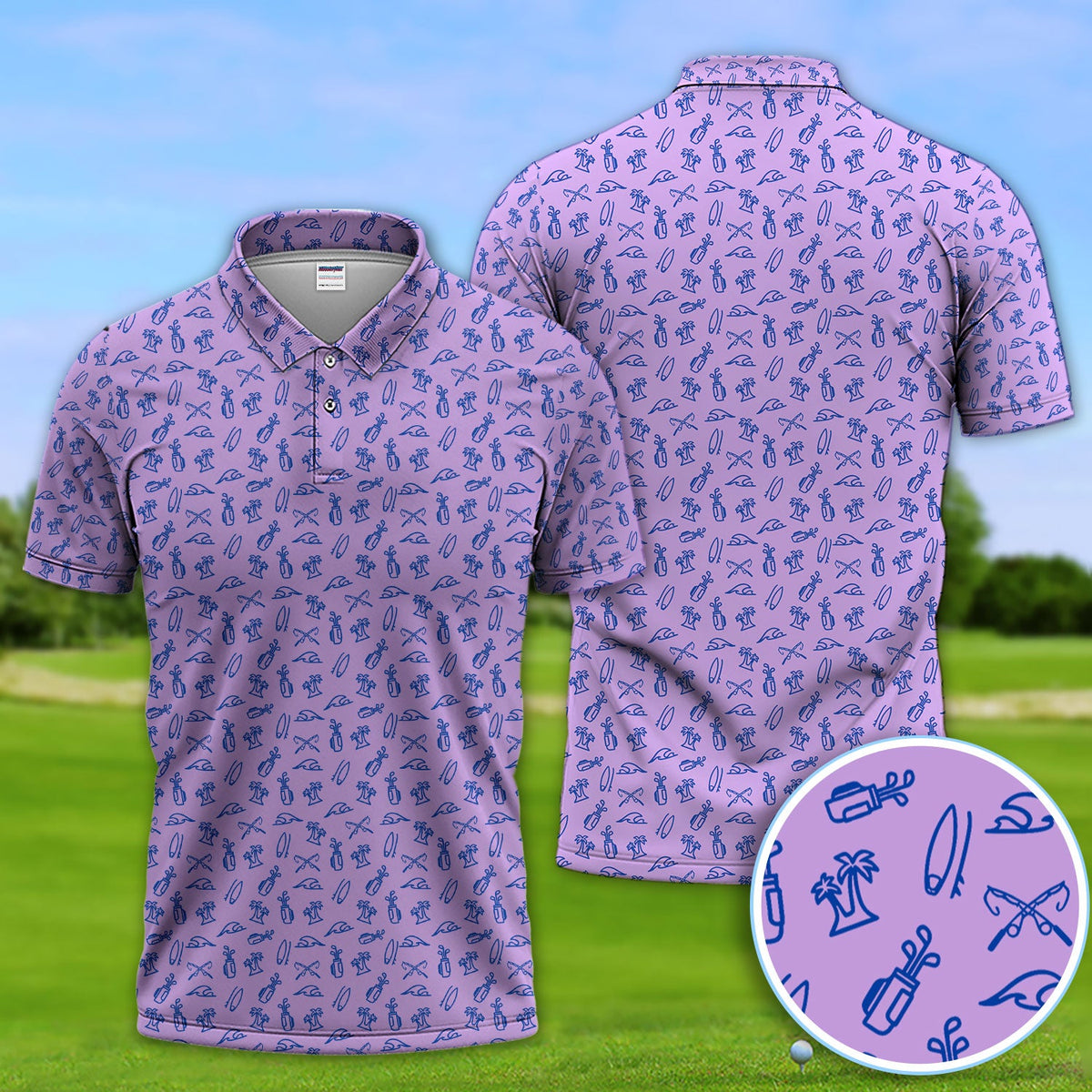 The Coastal Ringer Performance Golf Polos For Golfer, Crazy Pattern Golf Shirt, Golf Gift For Men