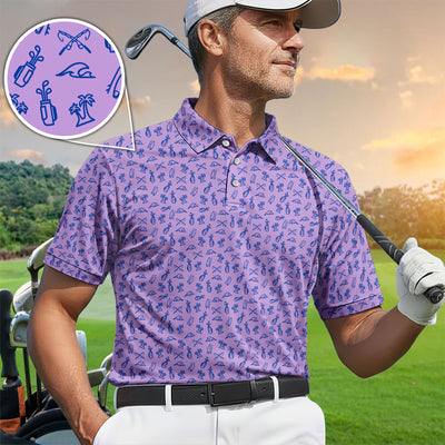 The Coastal Ringer Performance Golf Polos For Golfer, Crazy Pattern Golf Shirt, Golf Gift For Men