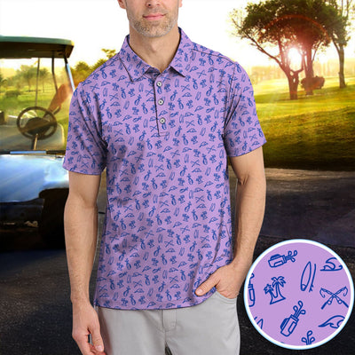 The Coastal Ringer Performance Golf Polos For Golfer, Crazy Pattern Golf Shirt, Golf Gift For Men