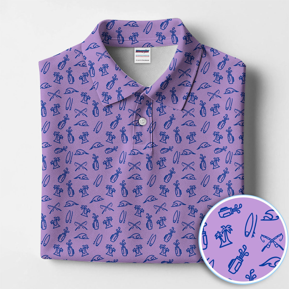 The Coastal Ringer Performance Golf Polos For Golfer, Crazy Pattern Golf Shirt, Golf Gift For Men