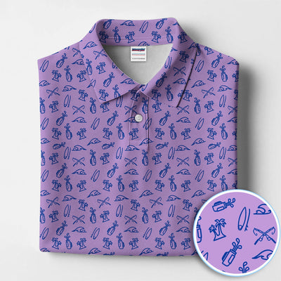 The Coastal Ringer Performance Golf Polos For Golfer, Crazy Pattern Golf Shirt, Golf Gift For Men