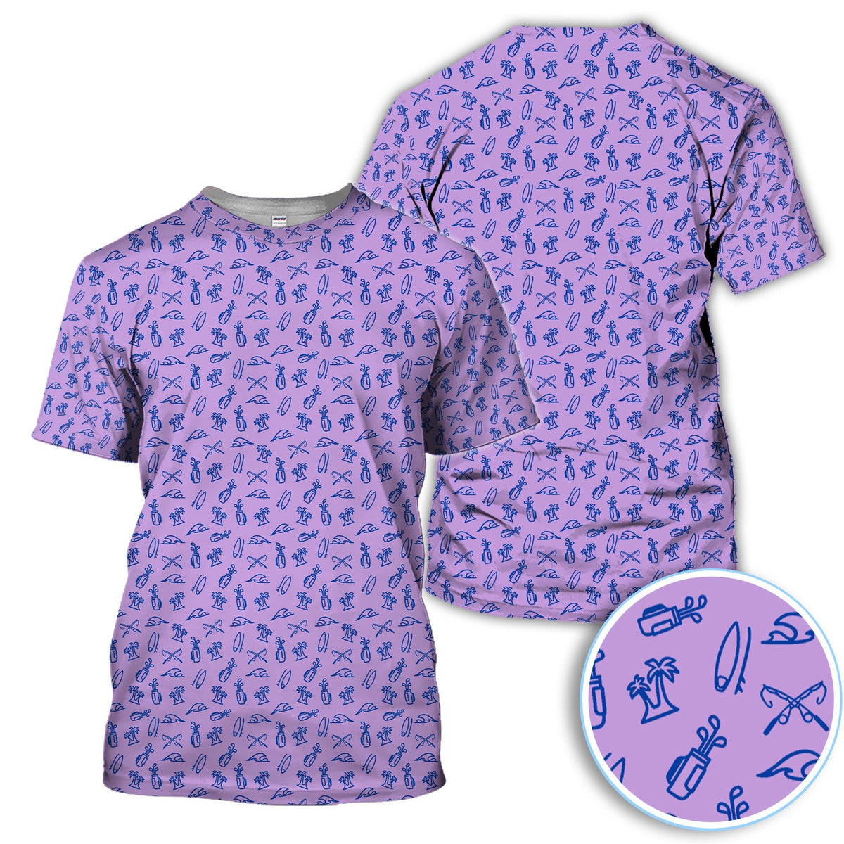 The Coastal Ringer Performance Golf Polos For Golfer, Crazy Pattern Golf Shirt, Golf Gift For Men