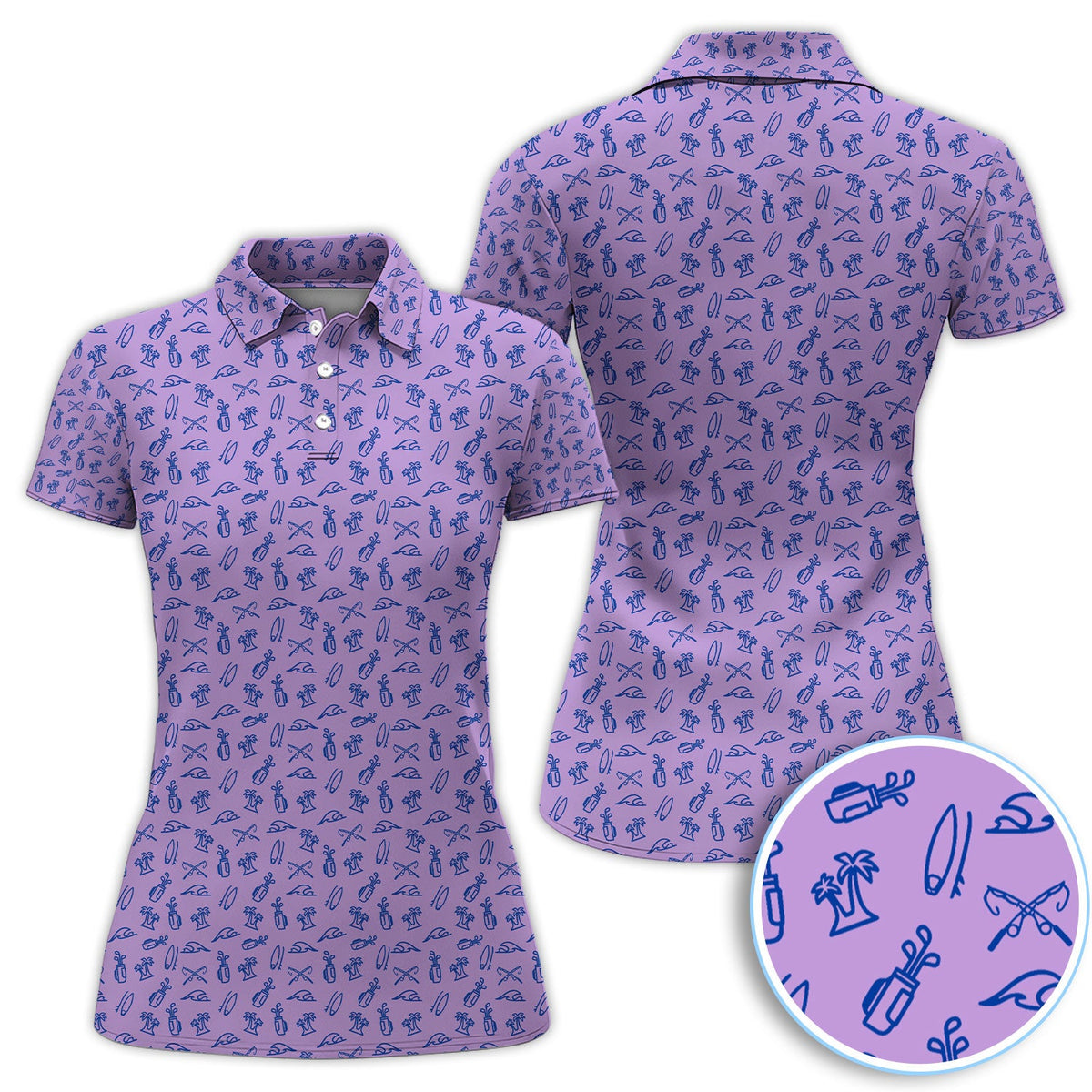 The Coastal Ringer Performance Golf Polos For Golfer, Crazy Pattern Golf Shirt, Golf Gift For Men