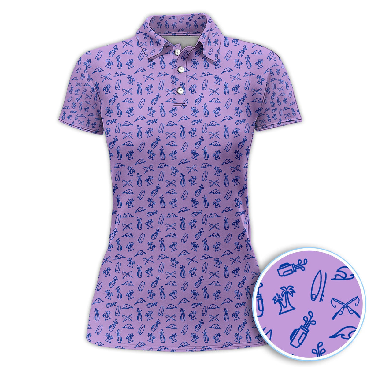 The Coastal Ringer Performance Golf Polos For Golfer, Crazy Pattern Golf Shirt, Golf Gift For Men