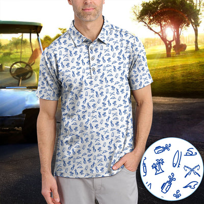 The Coastal Ringer Performance Golf Polos For Golfer, Crazy Pattern Golf Shirt, Golf Gift For Men