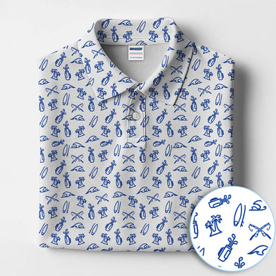 The Coastal Ringer Performance Golf Polos For Golfer, Crazy Pattern Golf Shirt, Golf Gift For Men