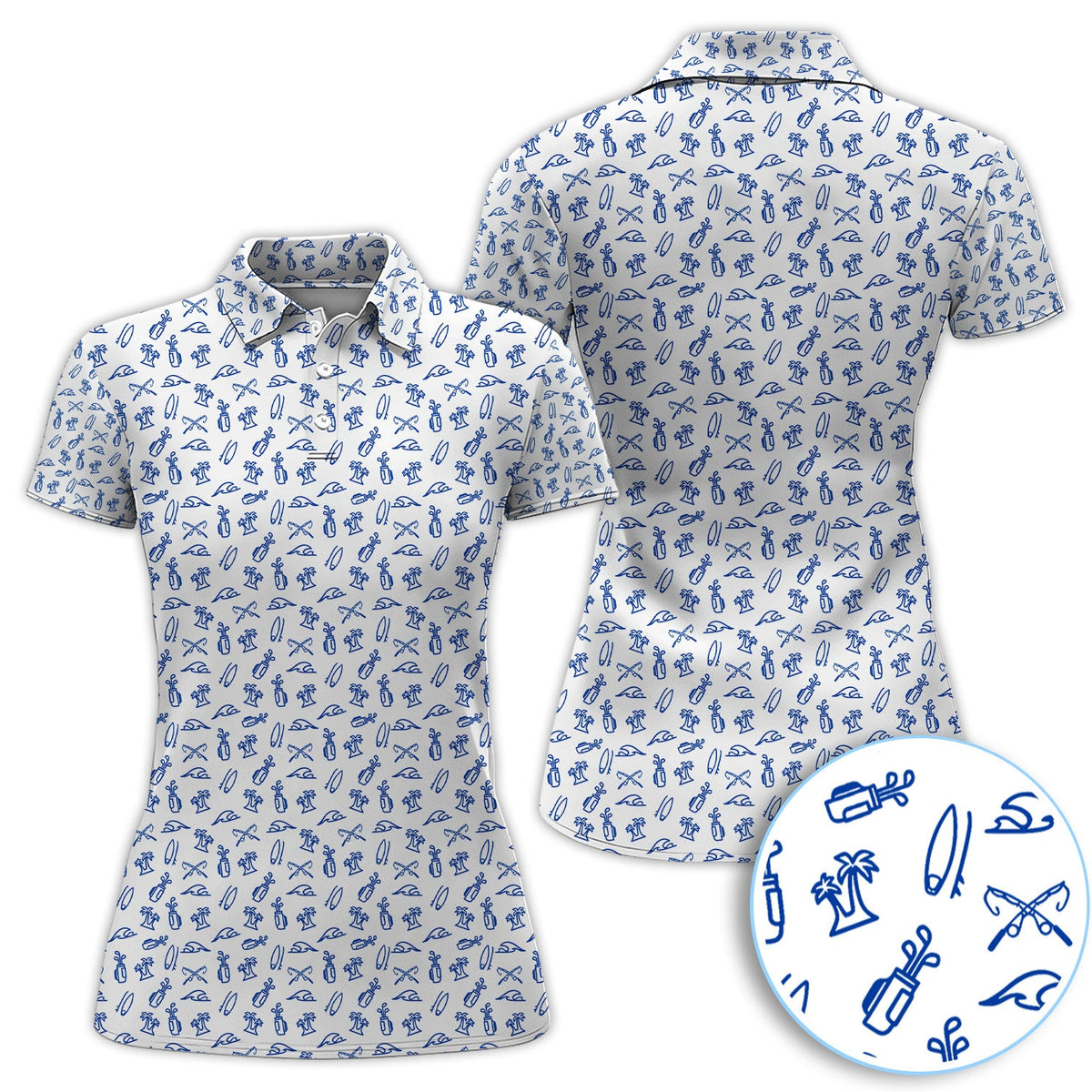 The Coastal Ringer Performance Golf Polos For Golfer, Crazy Pattern Golf Shirt, Golf Gift For Men