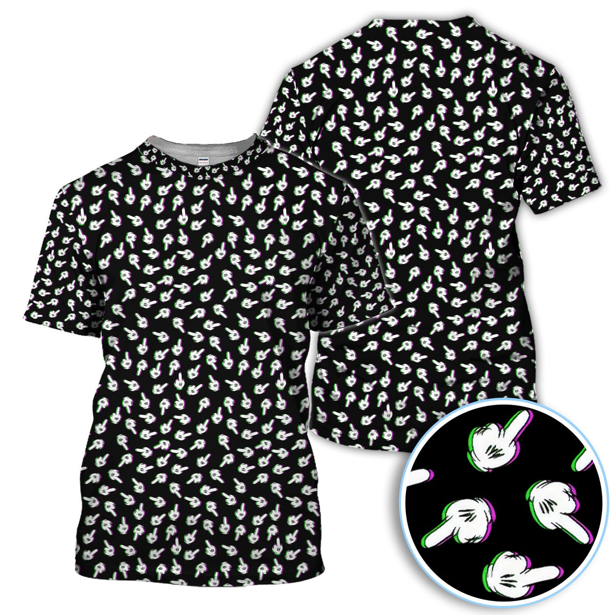 Funny Finger Pattern Golf Shirt, Crazy Golf Polos For Golfer, Golf Outfit For Men