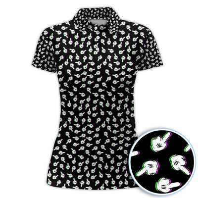 Funny Finger Pattern Golf Shirt, Crazy Golf Polos For Golfer, Golf Outfit For Men