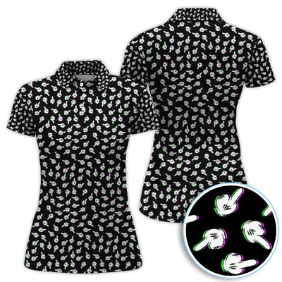 Funny Finger Pattern Golf Shirt, Crazy Golf Polos For Golfer, Golf Outfit For Men
