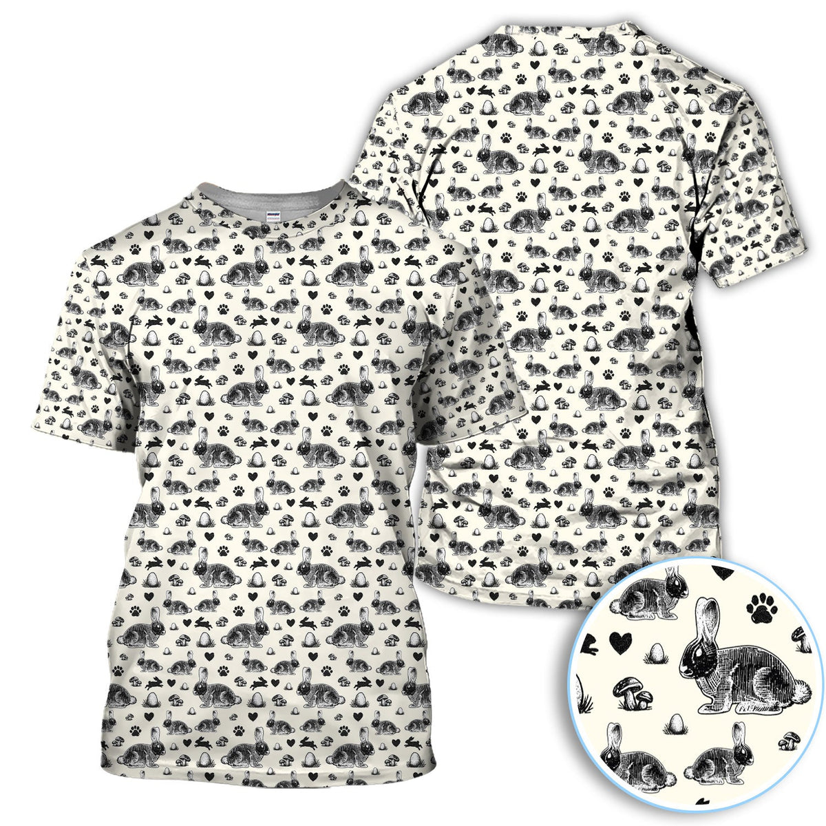 Funny Easter Bunny Pattern Golf Shirt For Men, Easter Day Golf Polos For Golfer, Easter Golf Gif