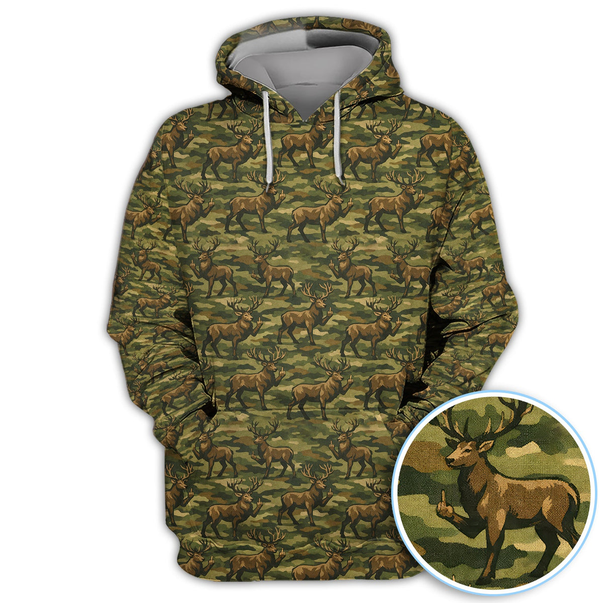 Camo Pattern Golf Polos For Golfer, Funny Deer Golf Shirt, Men Golf Gift
