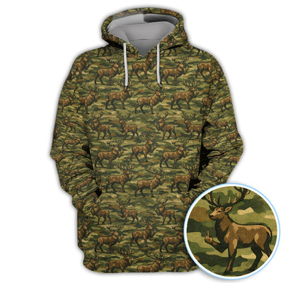 Camo Pattern Golf Polos For Golfer, Funny Deer Golf Shirt, Men Golf Gift