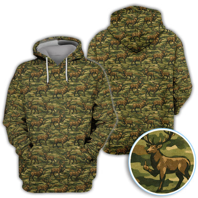Camo Pattern Golf Polos For Golfer, Funny Deer Golf Shirt, Men Golf Gift