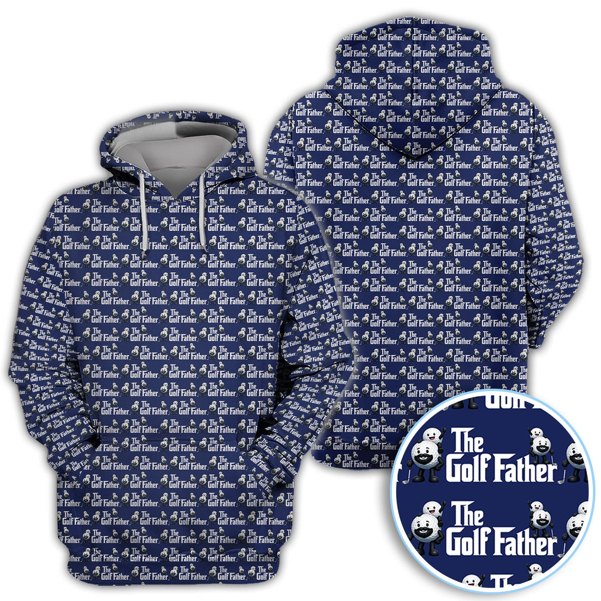 The Golf Father Pattern Golf Polos, Funny Golf Dad Shirt For Father Day