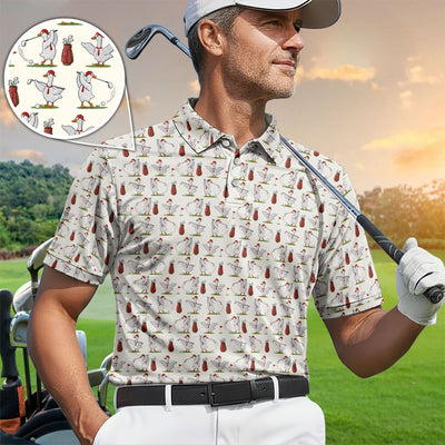 Goose Golf Polos For Golfer, Funny Pattern Golf Shirt, Golf Gift For Men