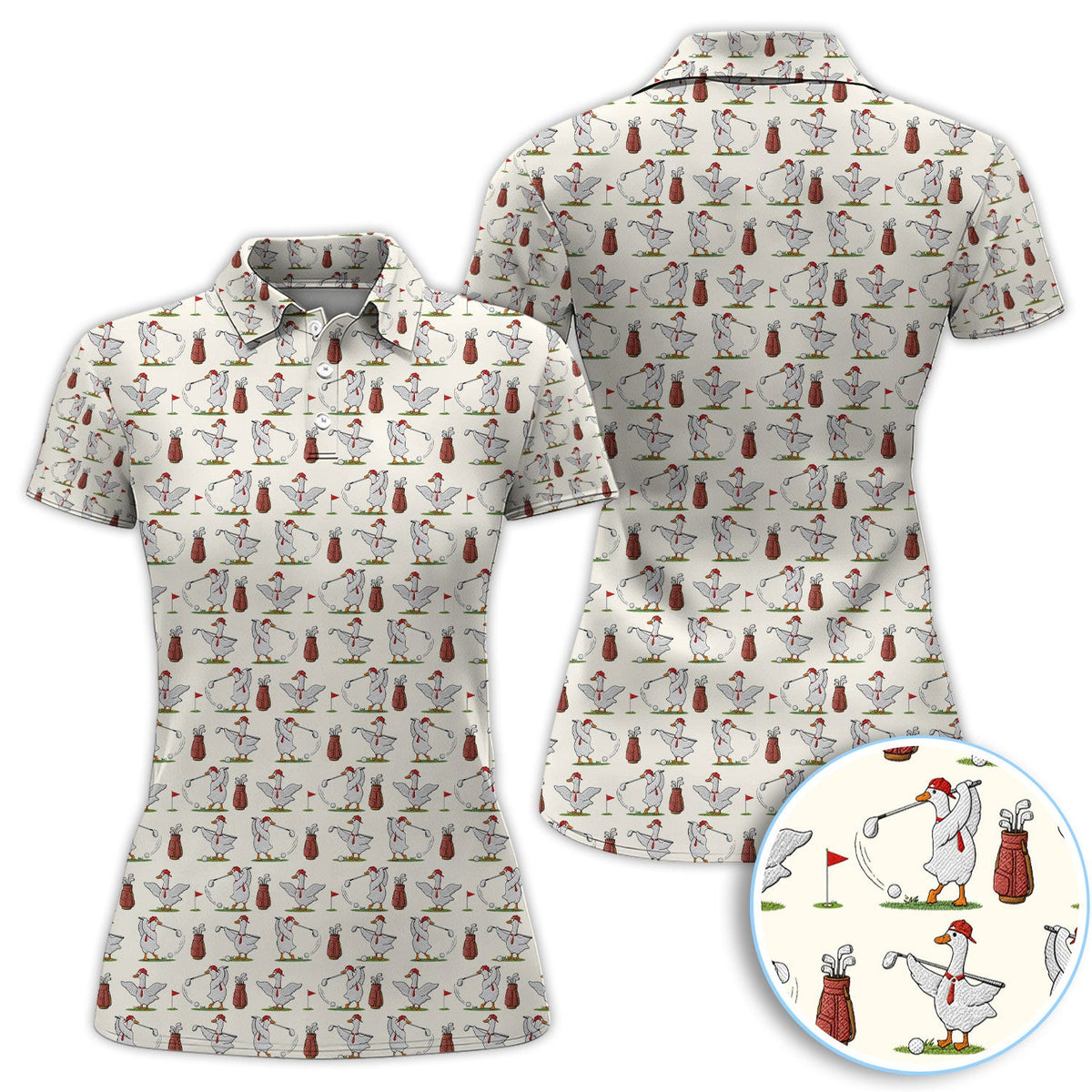 Goose Golf Polos For Golfer, Funny Pattern Golf Shirt, Golf Gift For Men