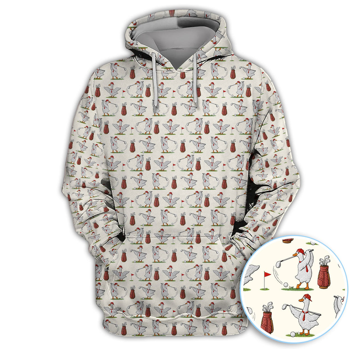 Goose Golf Polos For Golfer, Funny Pattern Golf Shirt, Golf Gift For Men