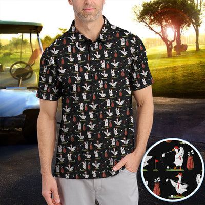 Goose Golf Polos For Golfer, Funny Pattern Golf Shirt, Golf Gift For Men