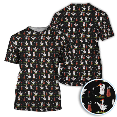 Goose Golf Polos For Golfer, Funny Pattern Golf Shirt, Golf Gift For Men