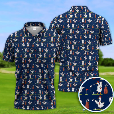 Goose Golf Polos For Golfer, Funny Pattern Golf Shirt, Golf Gift For Men