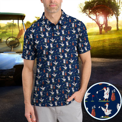 Goose Golf Polos For Golfer, Funny Pattern Golf Shirt, Golf Gift For Men