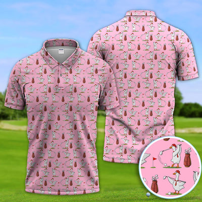 Goose Golf Polos For Golfer, Funny Pattern Golf Shirt, Golf Gift For Men