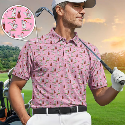 Goose Golf Polos For Golfer, Funny Pattern Golf Shirt, Golf Gift For Men