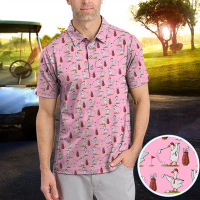 Goose Golf Polos For Golfer, Funny Pattern Golf Shirt, Golf Gift For Men