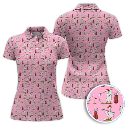 Goose Golf Polos For Golfer, Funny Pattern Golf Shirt, Golf Gift For Men