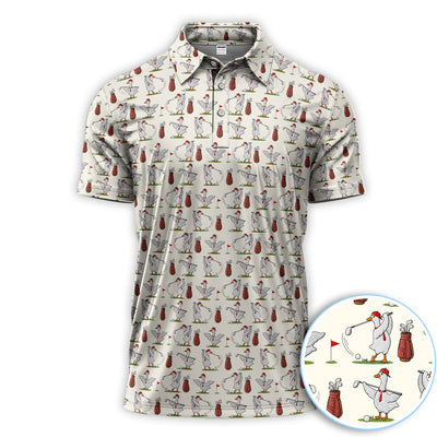 Goose Golf Polos For Golfer, Funny Pattern Golf Shirt, Golf Gift For Men