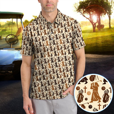 Jesus Pattern Golf Polos For Golfer, Funny Golf Shirt, Men Golf Gift