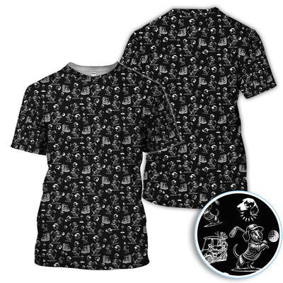 Funny Dachshund Pattern Golf Shirt For Men, Wiener Dog Golf Polos For Golfer, Dad Golf Gift
