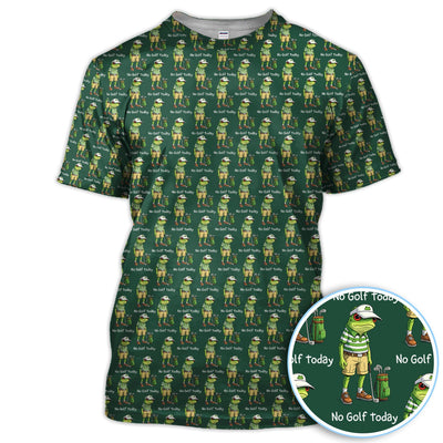No Golf Today Pattern Golf Polos, Funny Golf Dad Shirt, Golf Gift For Golfer
