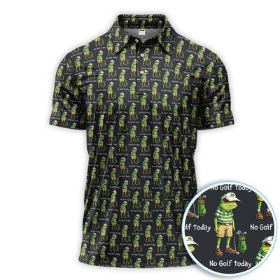 No Golf Today Pattern Golf Polos, Funny Golf Dad Shirt, Golf Gift For Golfer